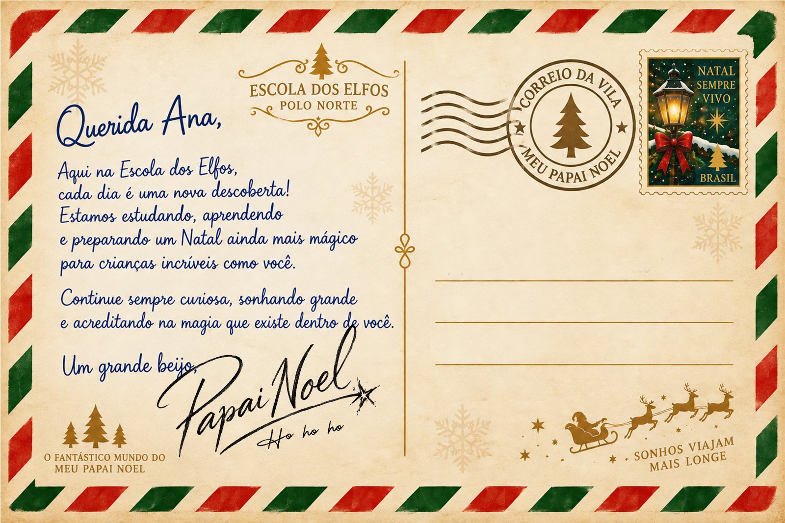 Verso do Postal Oficial