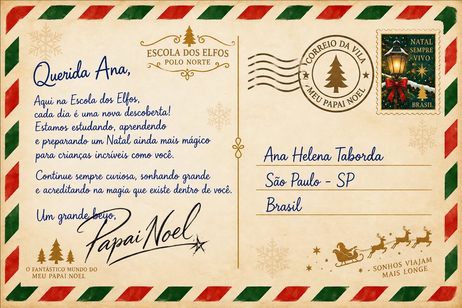 Verso do Postal Oficial