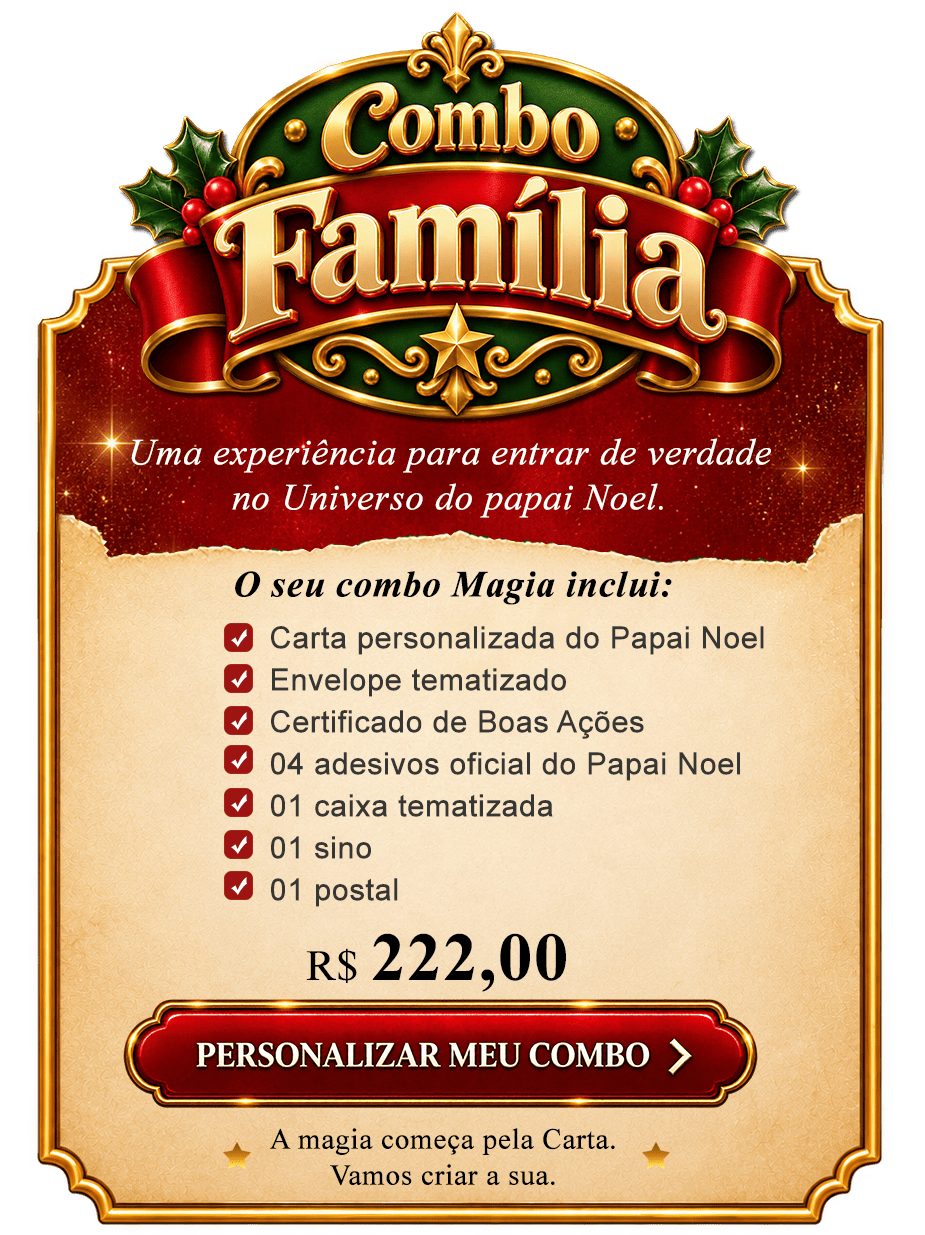 Combo Família — R$ 222,00 — Personalizar meu Combo